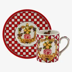 Kırmızı Porselen Kahve Fincan Seti 110 Ml Capri Collection by Chiara Alessi