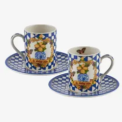 Mavi Porselen Kahve Fincan Seti 110 Ml Capri Collection by Chiara Alessi