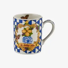 Mavi Porselen Kahve Fincan Seti 110 Ml Capri Collection by Chiara Alessi