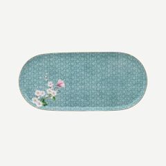 Blushing Birds Mavi Oval Servis 25Cm